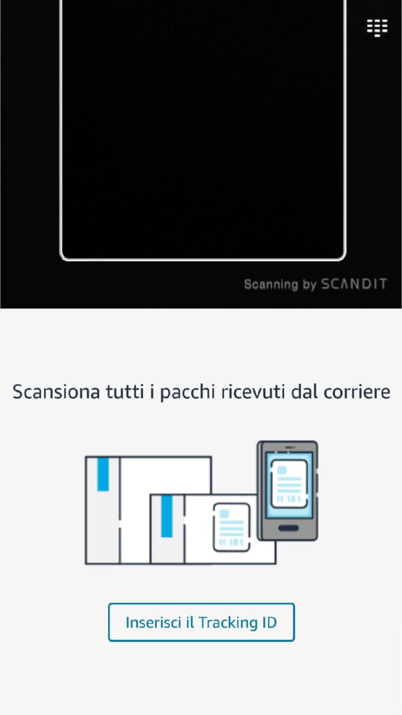 scansiona i pacchi dal corriere
